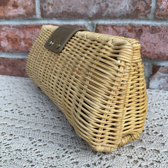 J Crew Wicker Straw Rattan Clutch Handbag - Picture 7 of 16